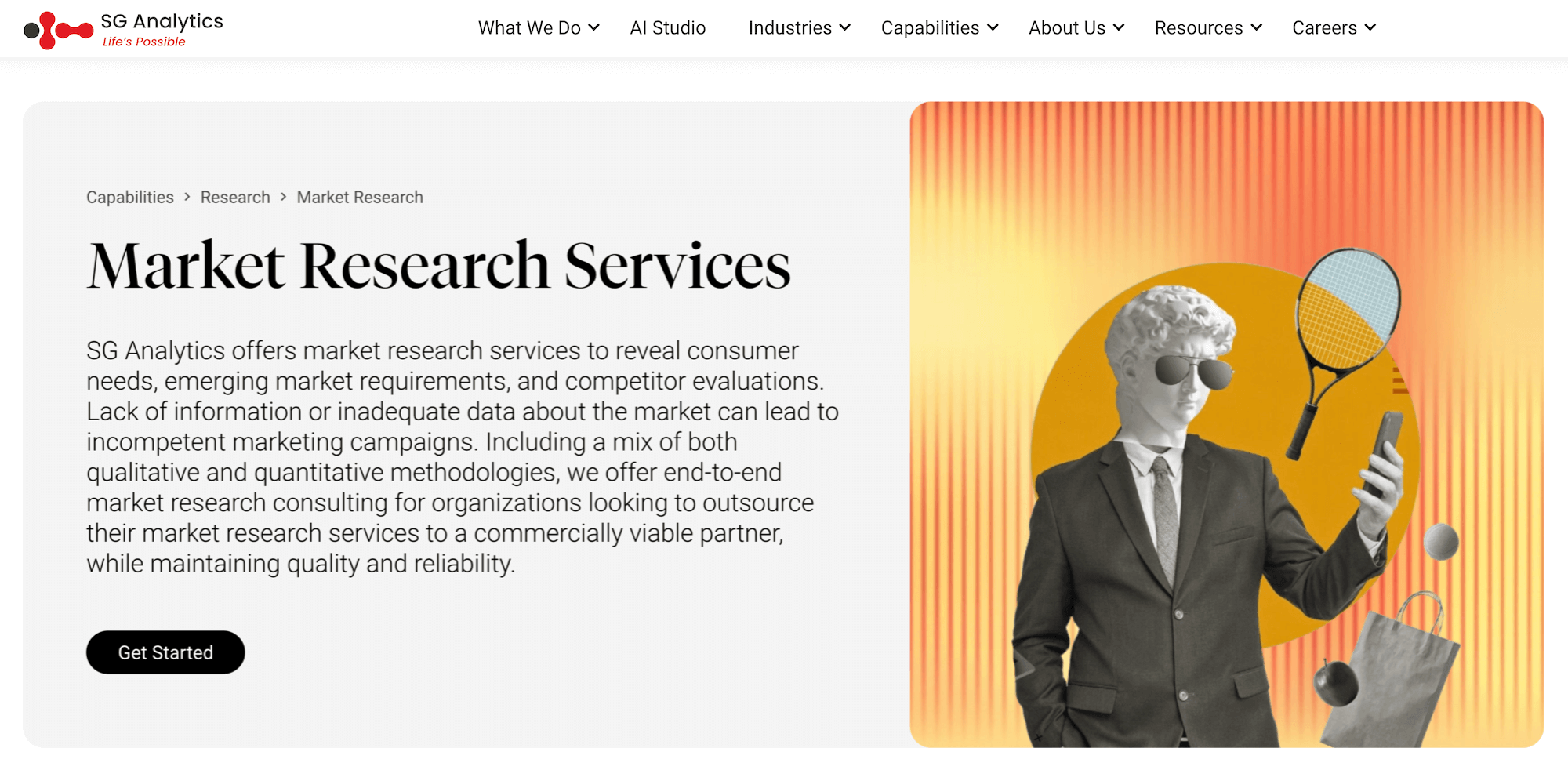 SG Analytics homepage: Market Research Services