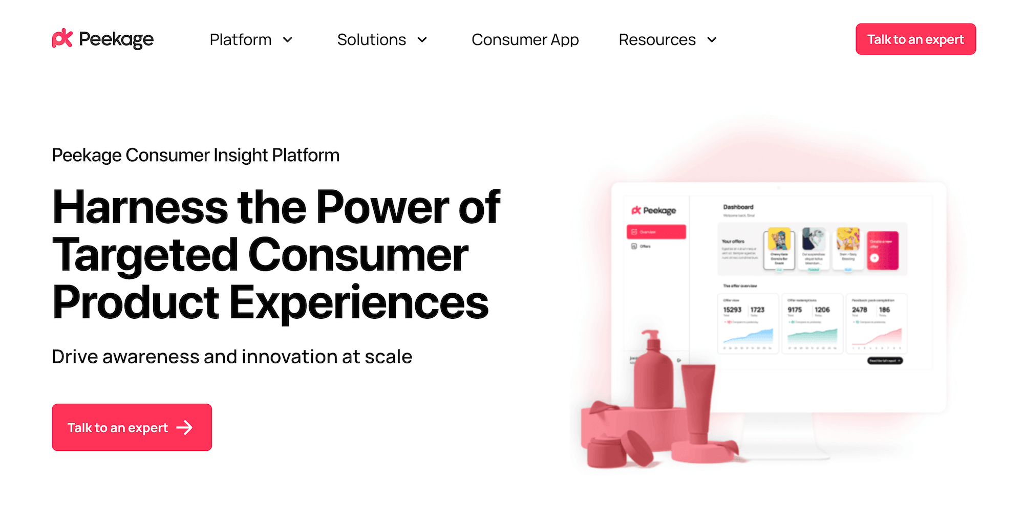 Peekage homepage: Consumer Insight Platform