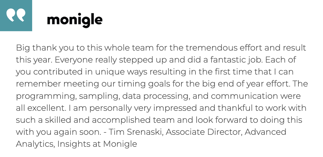 Testimonial from Tim Srenaski of Monigle
